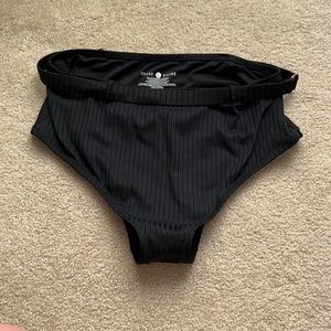 SHADE & SHORE high waist black bathing suit bottoms size Large